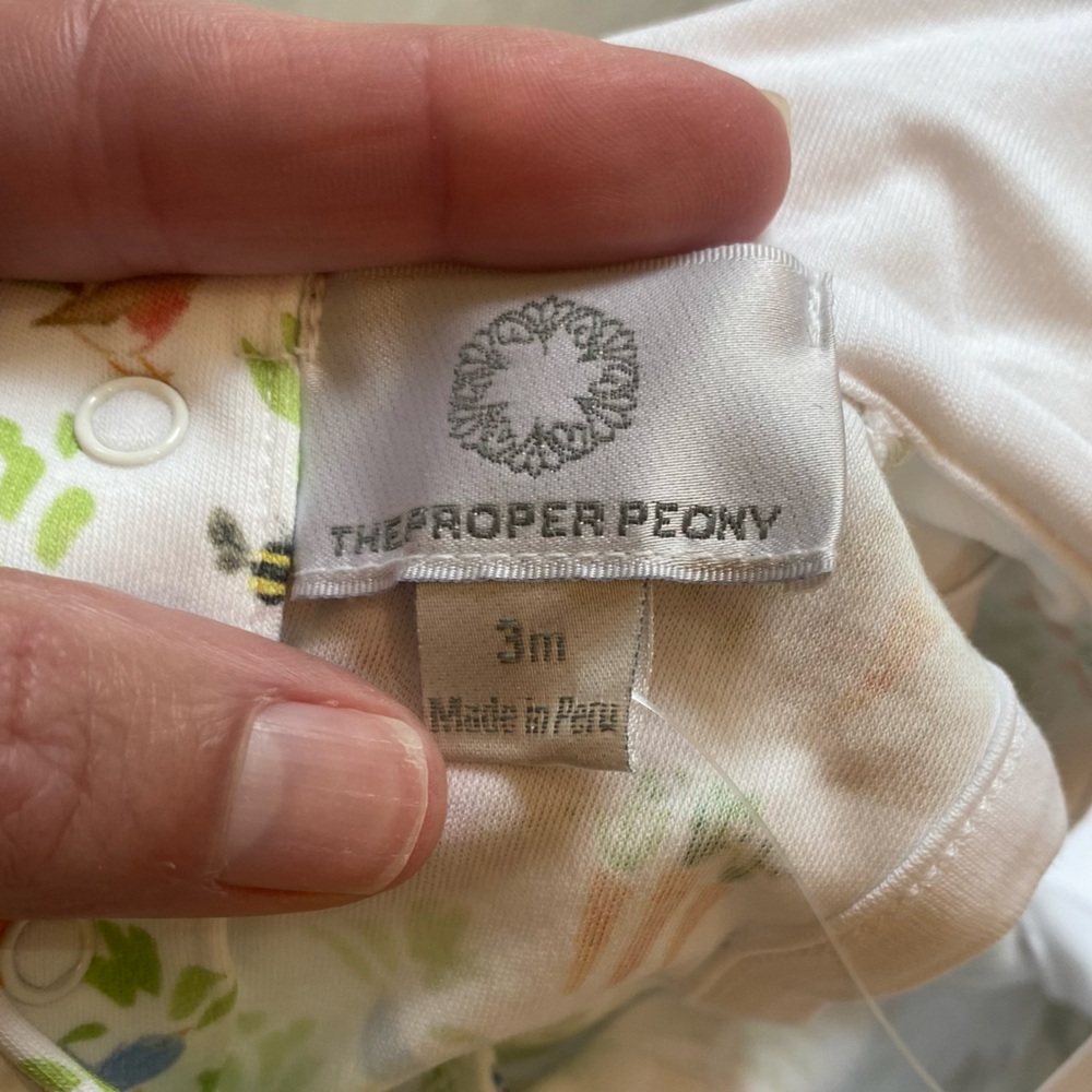 NWT The Proper Peony Baby Bunny Collared Pima Cotton Bubble Romper, size 3M - Picture 7 of 9